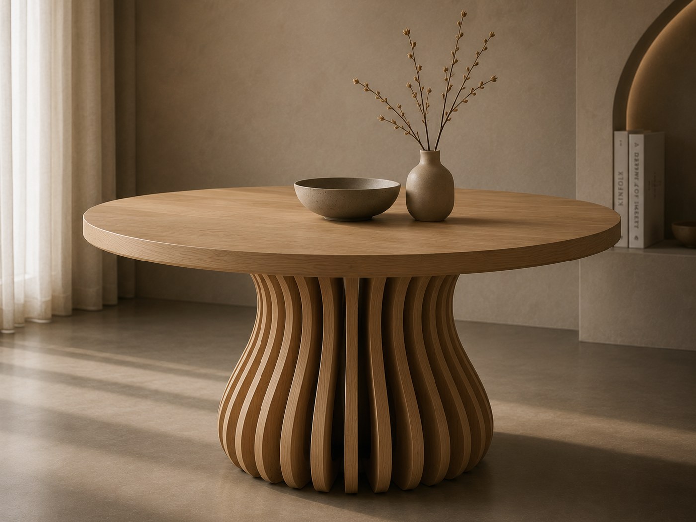 Sculpt Table okrugli drveni sto